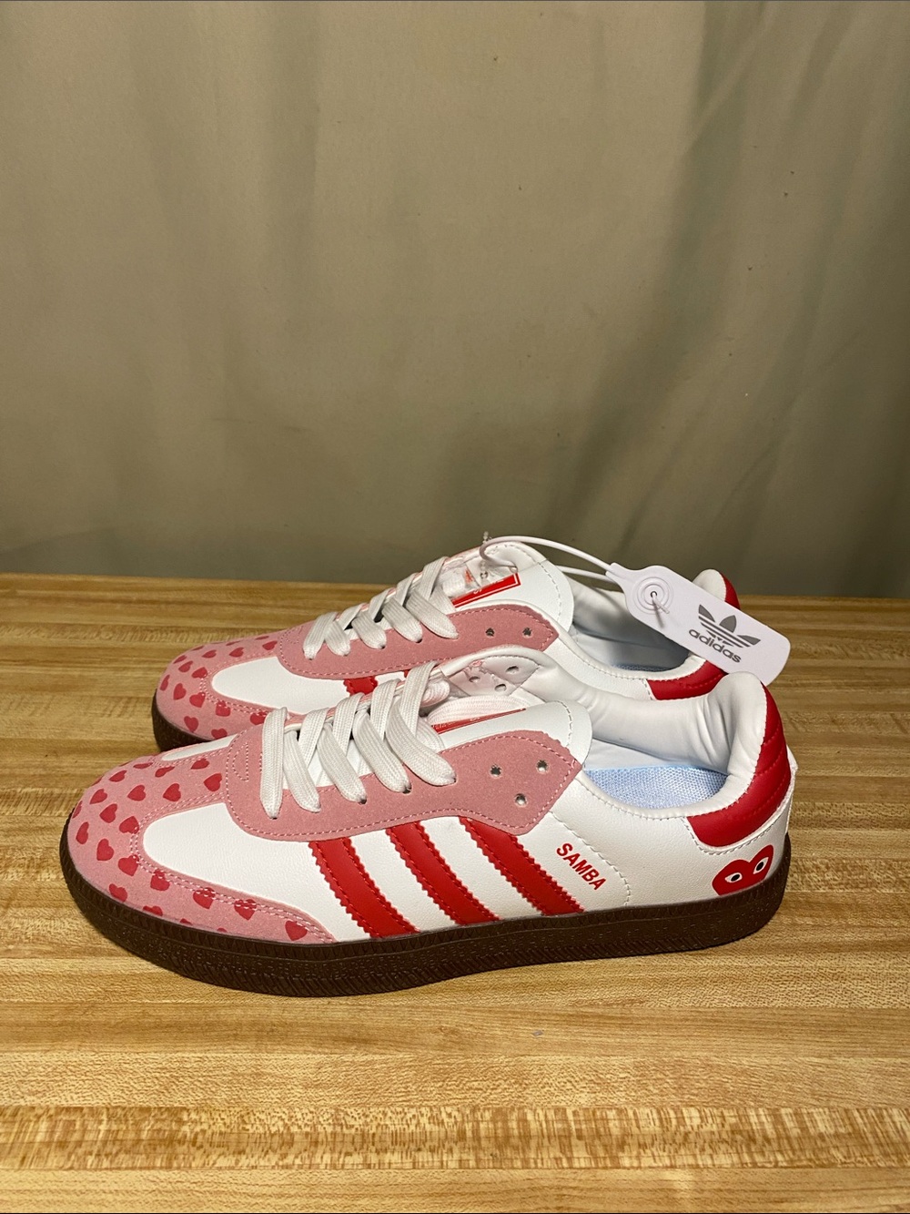 Adidas Samba Comme de Garçons Hearts Special Edition Sneakers 9 Euro 43 NWOT - Picture 3 of 8